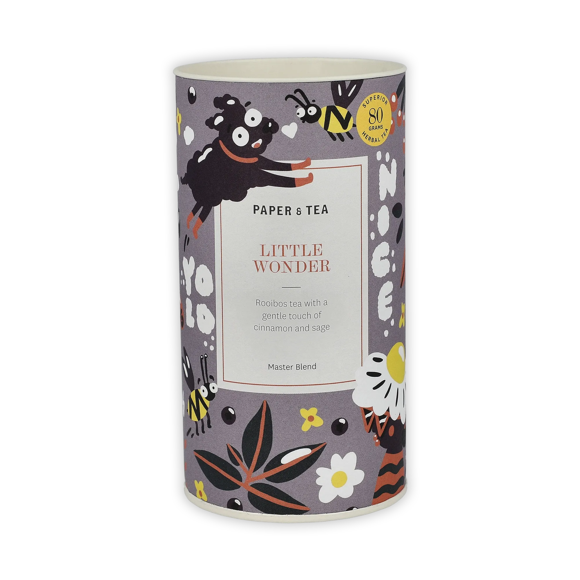 Teedose mit verspieltem Design, LITTLE WONDER Rooibos-Tee, Zimt und Salbei von PAPER & TEA