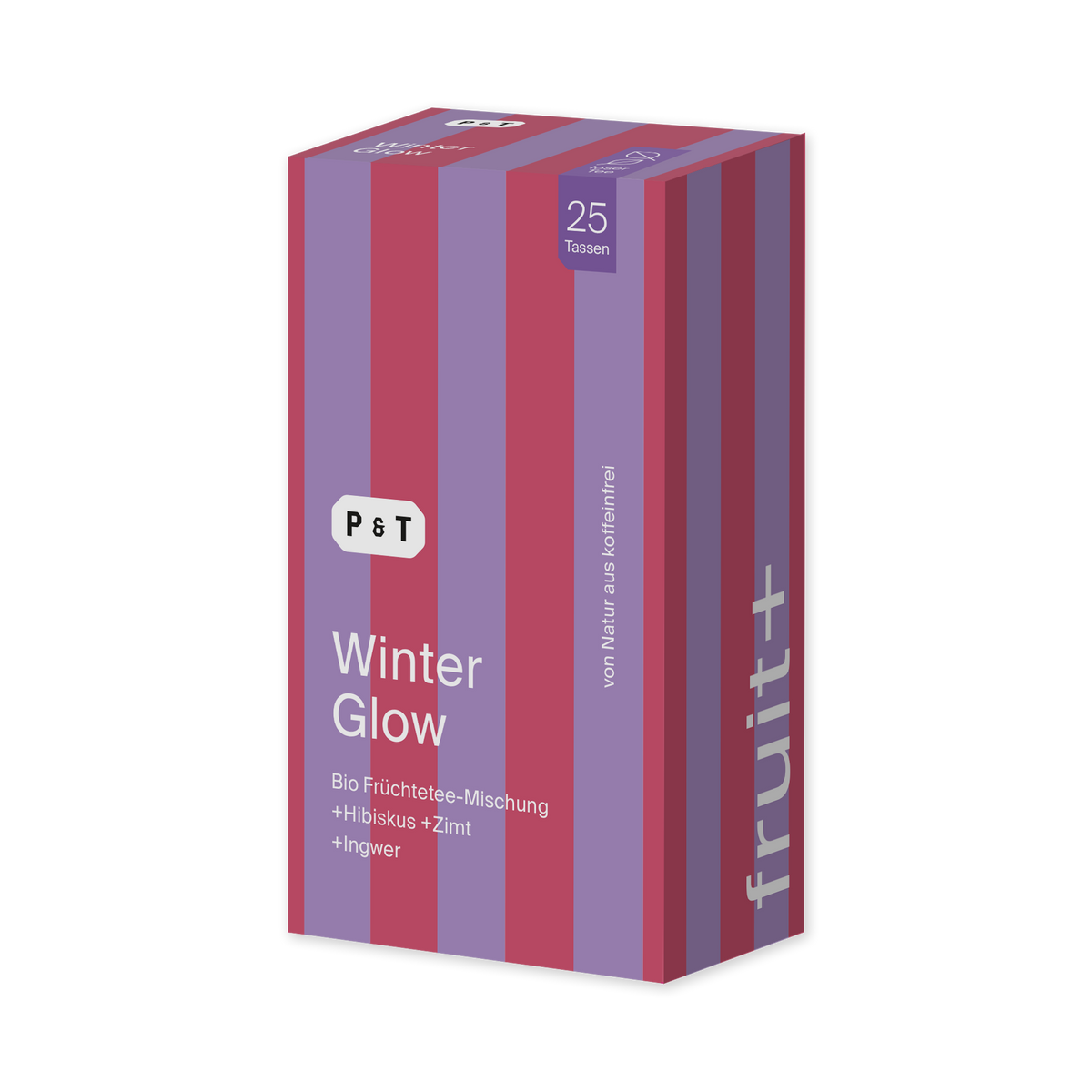 P&T Winter Glow Bio Früchtetee in rot-lila Verpackung, Hibiskus, Zimt, Ingwer, 25 Kapseln, koffeinfrei